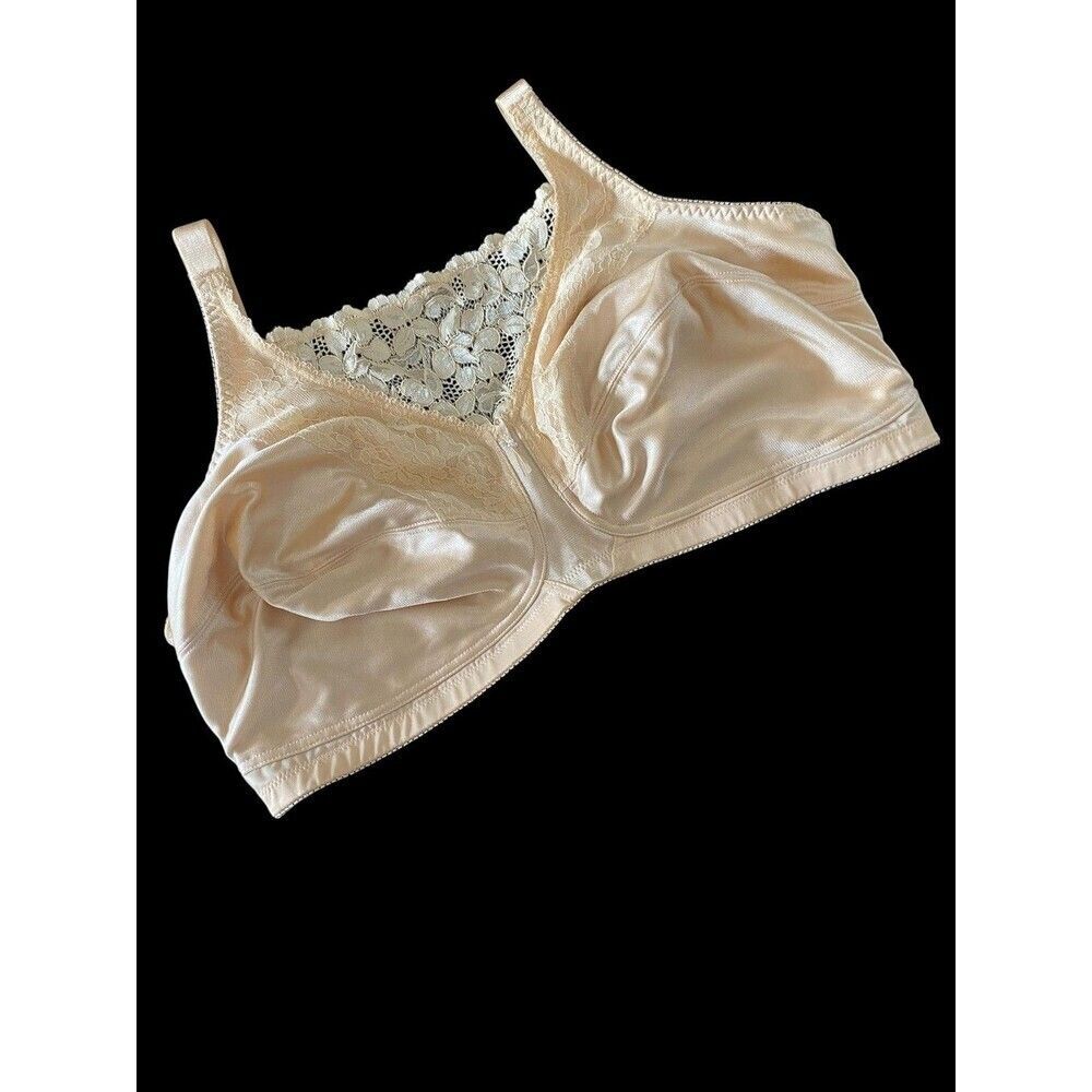 Almost U Mastectomy Bra Womens 46DDD Beige Wire Free Pocketed Style 1200